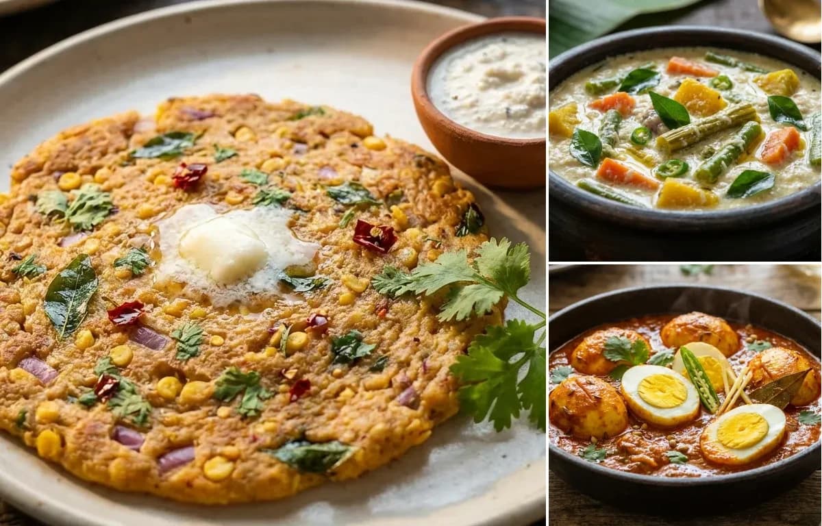 Adai, Avial and Egg Masala Curry