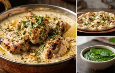 Afghani Chicken with Butter Naan and Mint Chutney