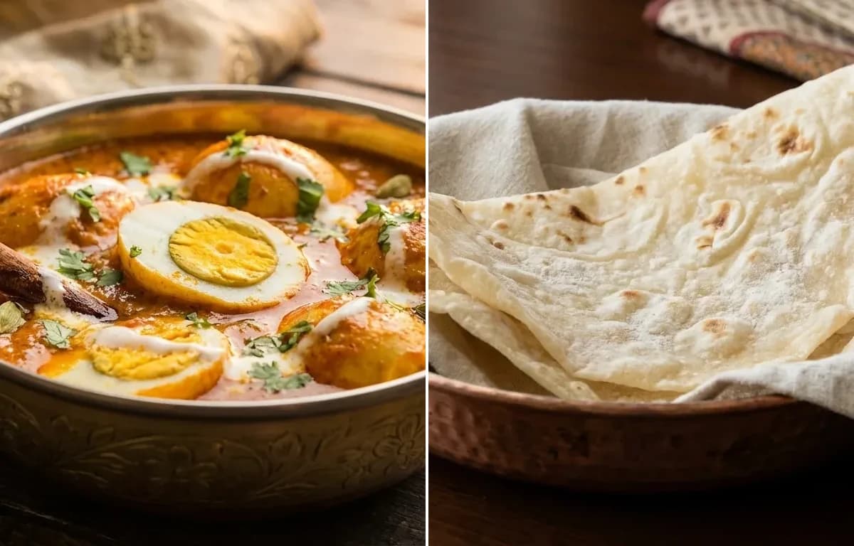 Akbari Egg Curry with Roomali Roti