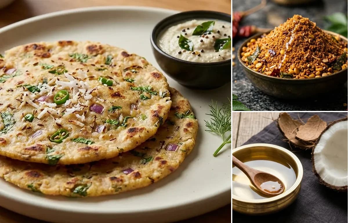 Akki Roti, Chutney Pudi and Virgin Coconut Oil