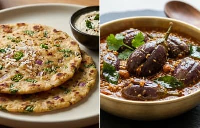 Akki Roti with Badanekayi Ennegayi