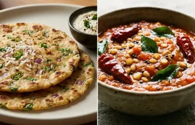 Akki Roti with Tomato Chutney
