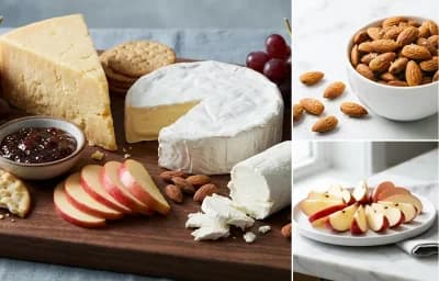 Almonds with Cheese and Crackers
