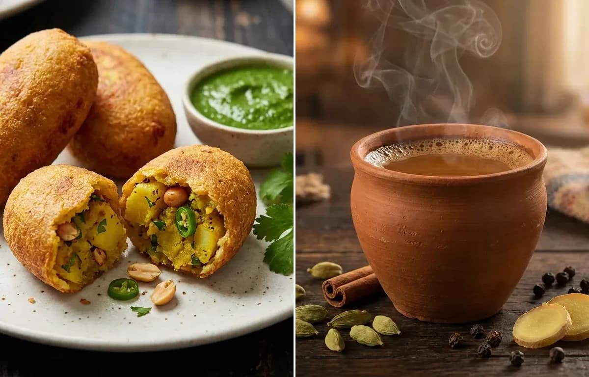 Aloo Chop with Masala Cha