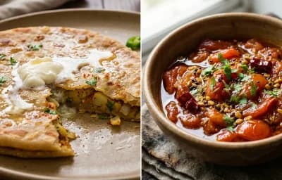 Aloo Paratha with Bilahi Tok