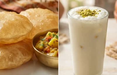 Aloo Puri with Sweet Lassi