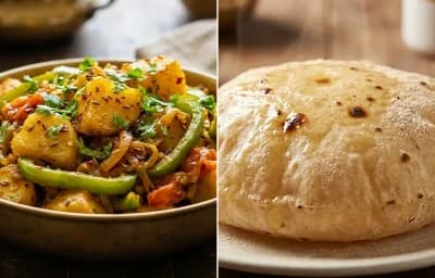 Aloo Shimla Mirch with Phulka