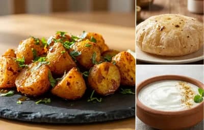 Aloo Tuk with Phulka and Dahi