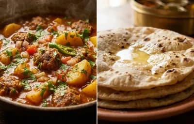 Aloo Wadiyan with Roti