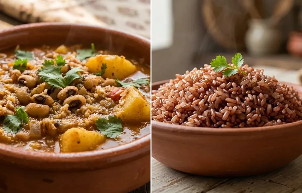 Alsande Tonak with Goan Red Rice