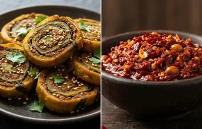 Alu Vadi with Lasun Chutney