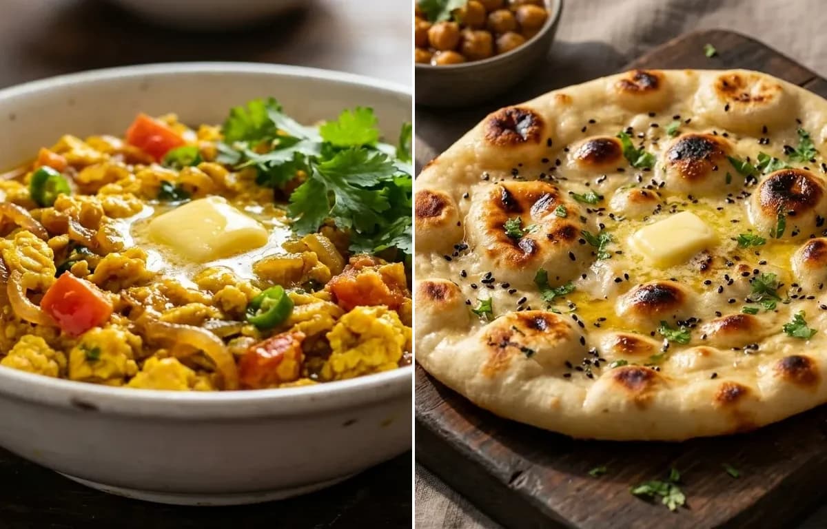 Amritsari Egg Bhurji with Kulcha