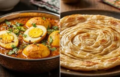 Amritsari Egg Curry with Laccha Paratha