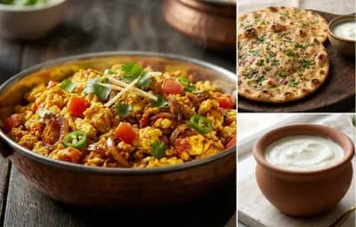Anda Bhurji with Dhapate and Curd