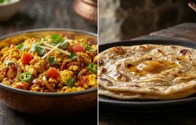 Anda Bhurji with Ghadichi Poli