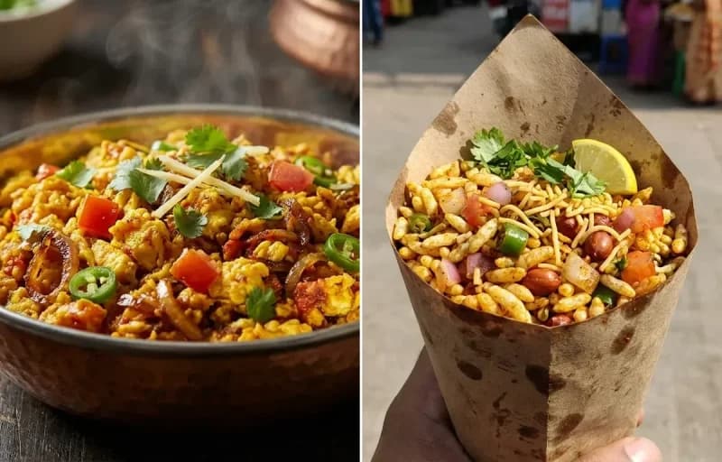 Anda Bhurji with Masala Muri