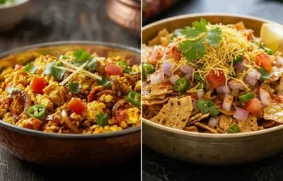 Anda Bhurji with Papad Churi