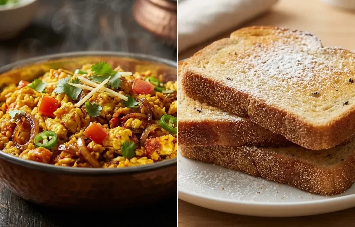 Anda Bhurji with Pauruti Toast
