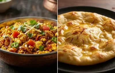 Anda Bhurji with Saffron Sheermal
