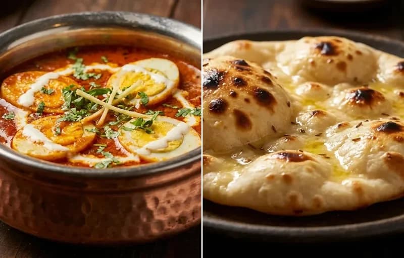 Anda Changezi with Khamiri Roti