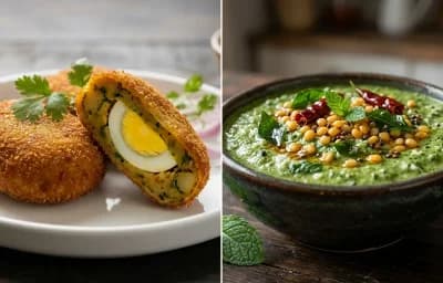 Anda Cutlet with Pudhina Chutney