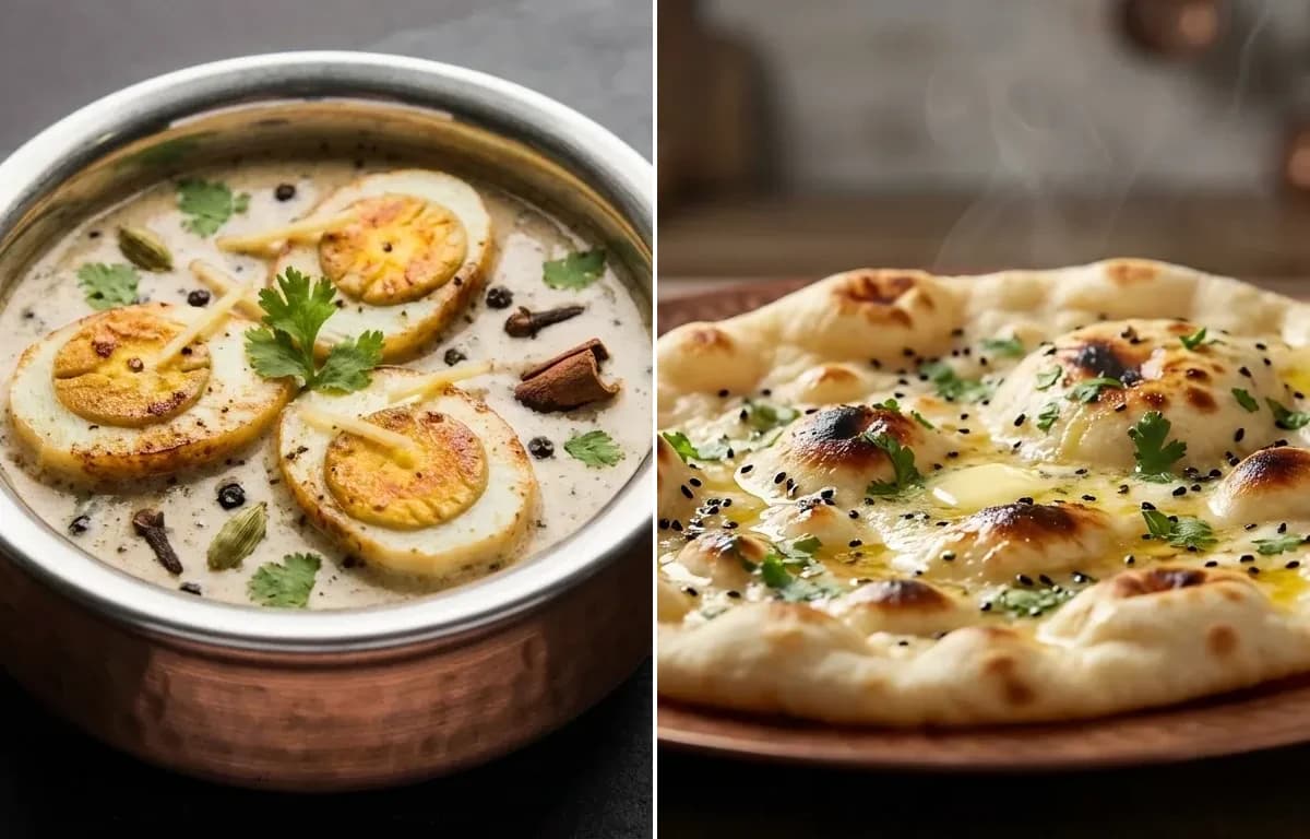Anda Kali Mirch with Butter Naan
