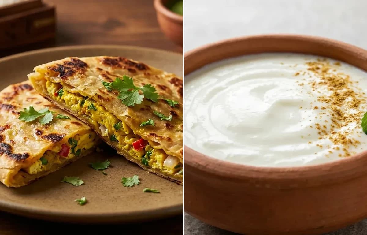 Anda Paratha with Dahi