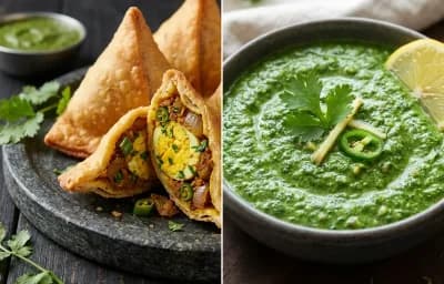 Anda Singada with Dhania Chutney