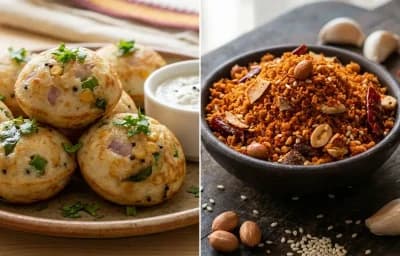 Appe with Dry Garlic Chutney