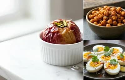 Apple with Roasted Chickpeas with Boiled Egg