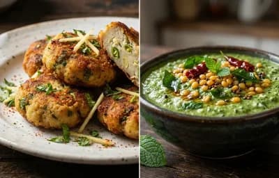 Arbi Kebab with Pudhina Chutney