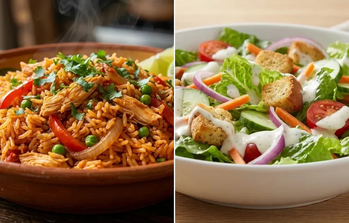 Arroz con Pollo with Side Salad