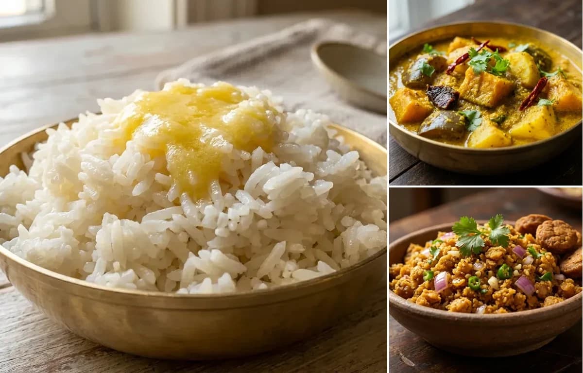Arwa Bhaat, Vegetable Besara and Badi Chura