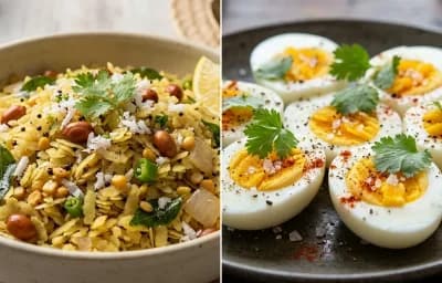 Avalakki Upma with Boiled Egg