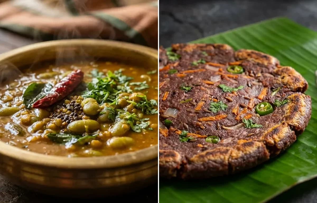 Avarekalu Saaru with Ragi Rotti