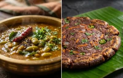 Avarekalu Saaru with Ragi Rotti