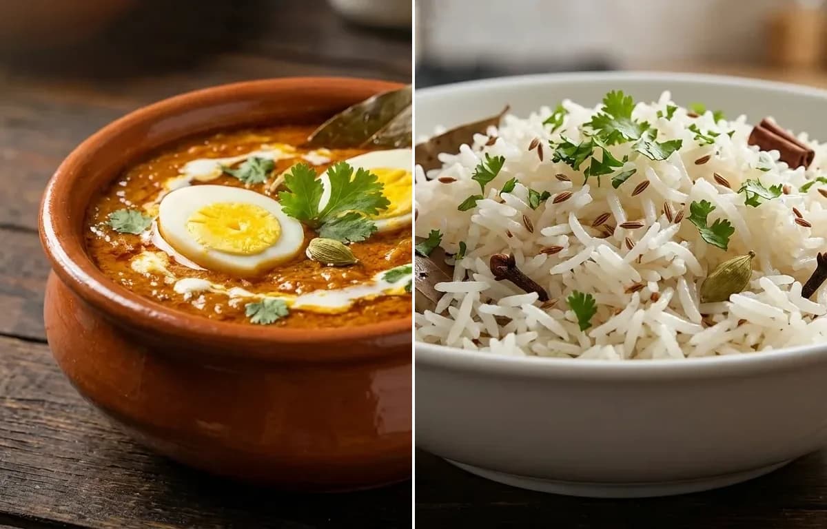Awadhi Anda Handi with Jeera Rice
