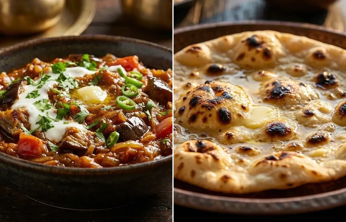 Awadhi Baingan Bharta with Tandoori Roti