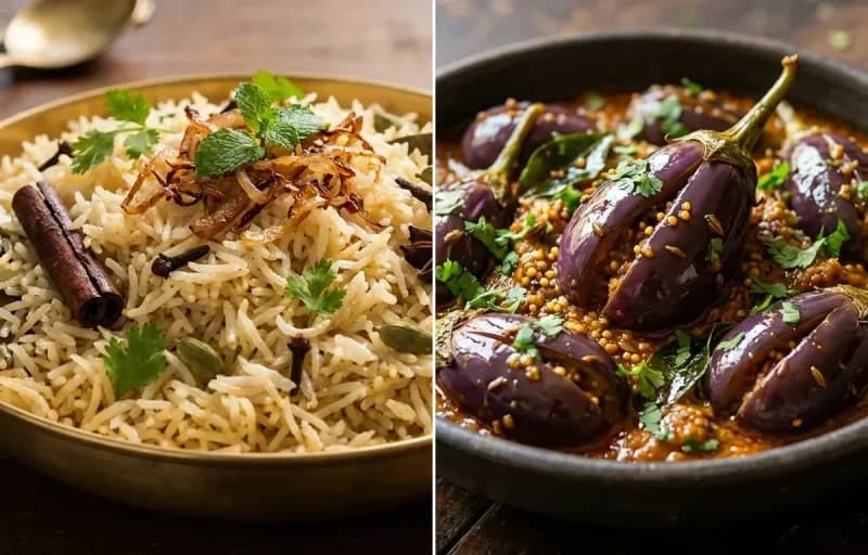 Bagara Rice with Bagara Baingan