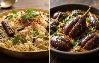 Bagara Rice with Bagara Baingan