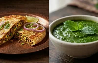 Baida Roti with Mint Chutney