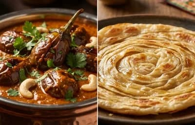 Baingan Musallam with Laccha Paratha