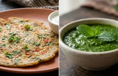 Bajra Cheela with Mint Chutney