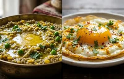 Bajra Khichdi with Fried Egg