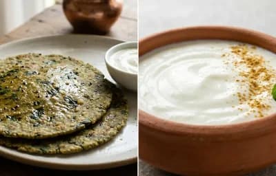 Bajra Methi Thepla with Dahi