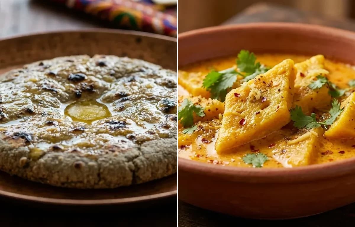 Bajra Roti with Pitod ki Sabzi