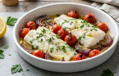 Baked Cod with Tomatoes