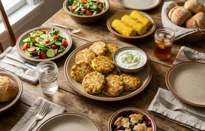 Baked Veggie Patties with Simple Yogurt Dip