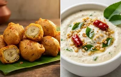 Balekayi Bajji with Coconut Chutney