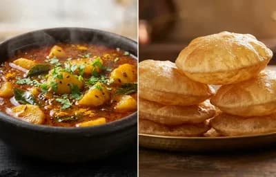 Batata Rassa Bhaji with Puri
